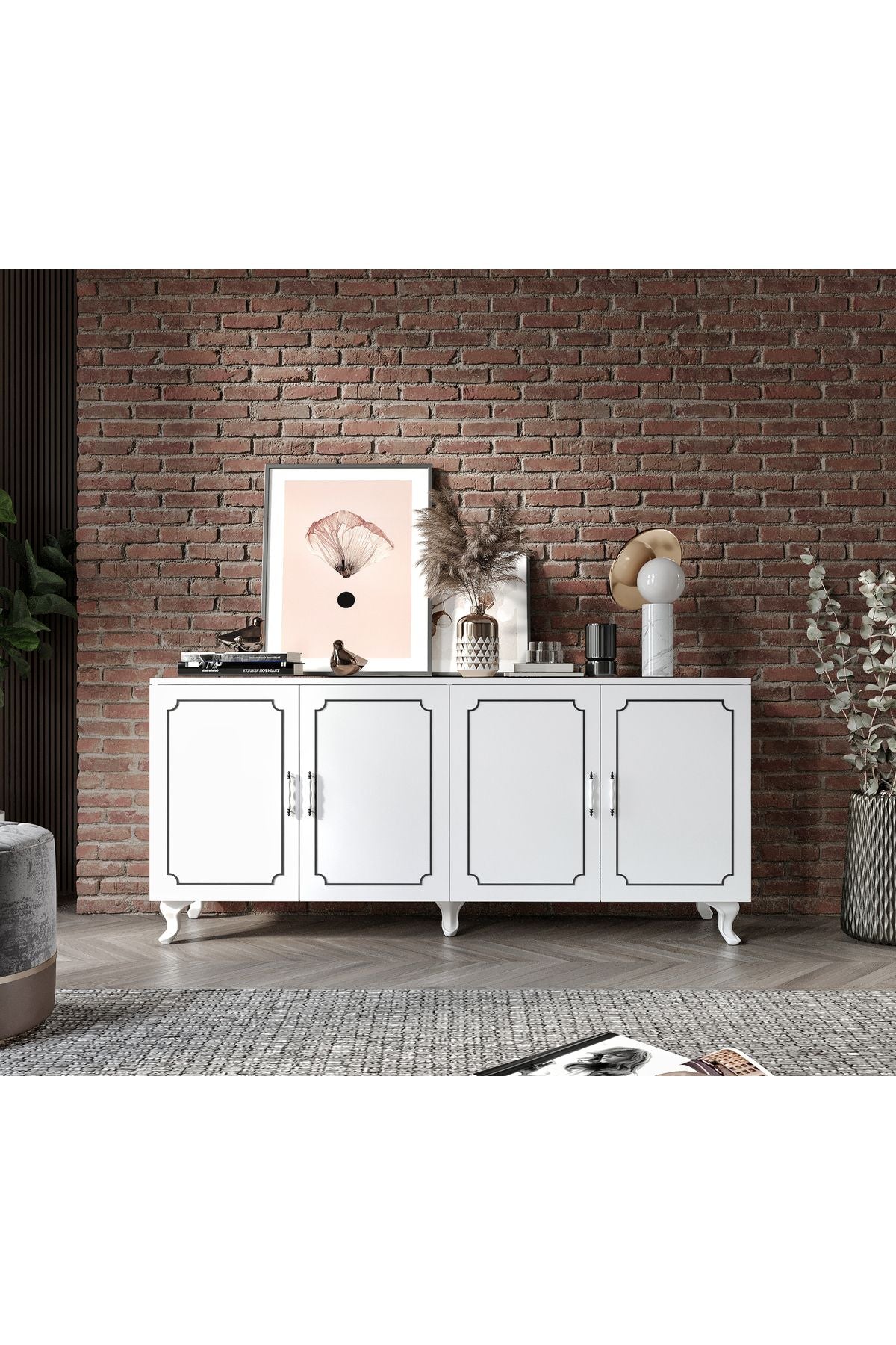 Stil 4 Kapaklı Çok Amaçlı Modern Konsol - Tamamı 1. Kalite Mdf