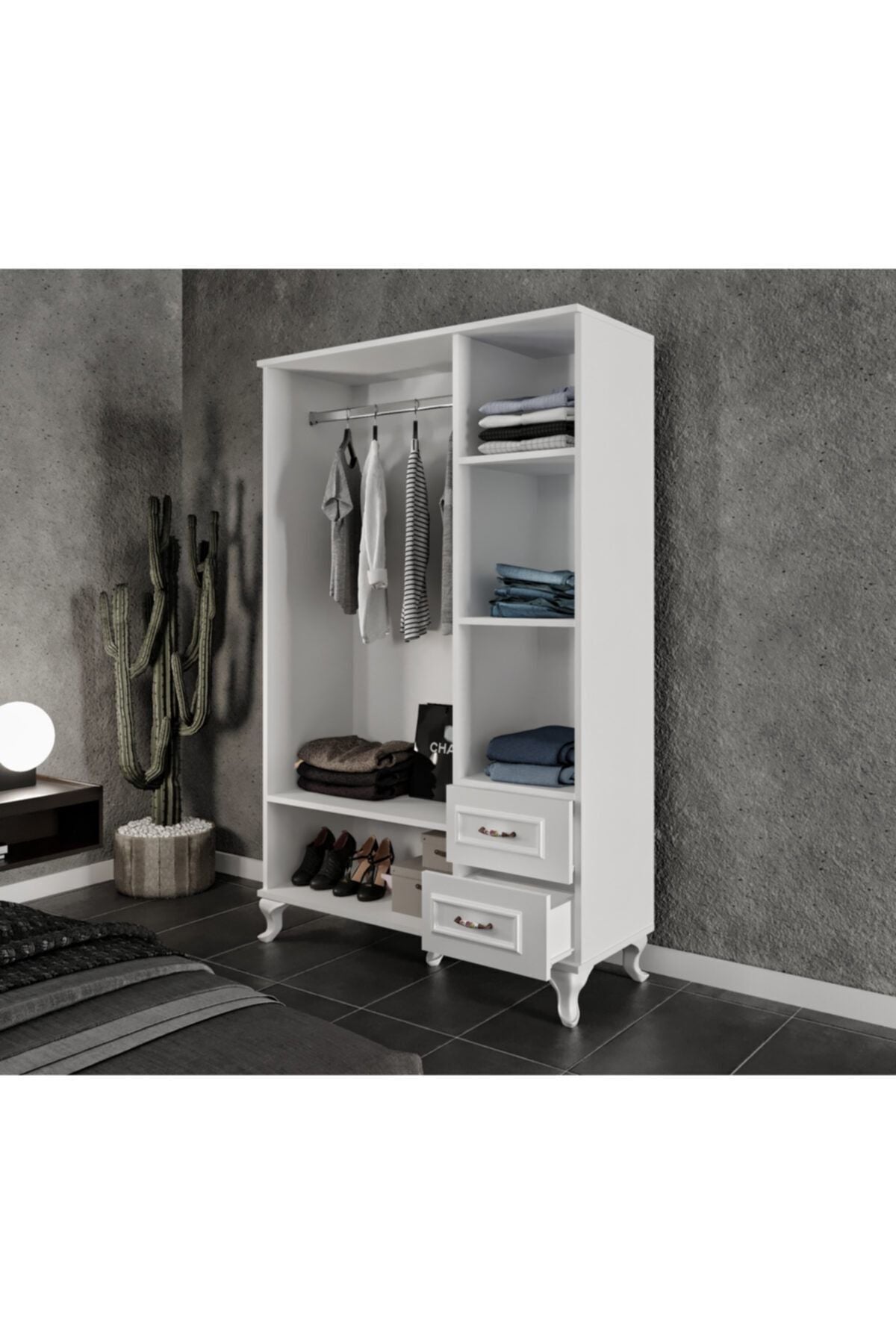 Kartopu 3 Kapaklı 2 Çekmeceli Country Gardırop - Tamamı 1. Kalite Mdf