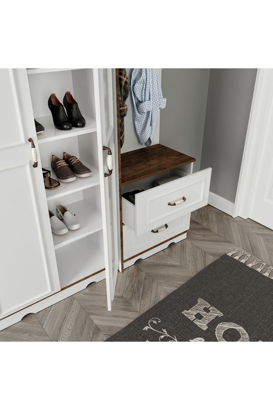 KZNMOB HOME Kartopu Modüler Country Portmanto, Vestiyer, Ayakkabılık - Tamamı 1. Kalite Mdf