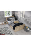 Tek Kişilik Modern Meşe Mdf Karyola - 100cm X 200cm Ölçülerinde