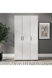 Soft 3 Kapaklı Beyaz Gardırop, Elbise Dolabı - Tamamı 1. Kalite Mdf