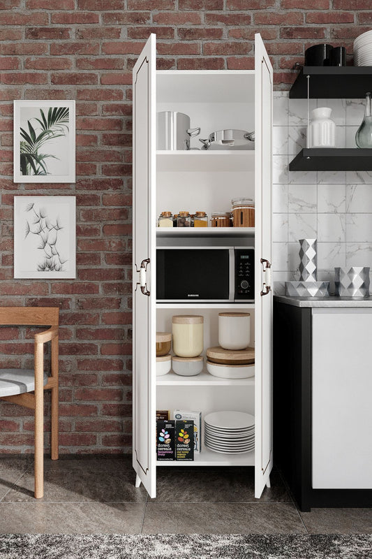 KZNMOB HOME 2 Kapaklı 5 Bölmeli Geniş Mutfak, Kavanoz, Erzak Dolabı - Tamamı 1. Kalite MDF