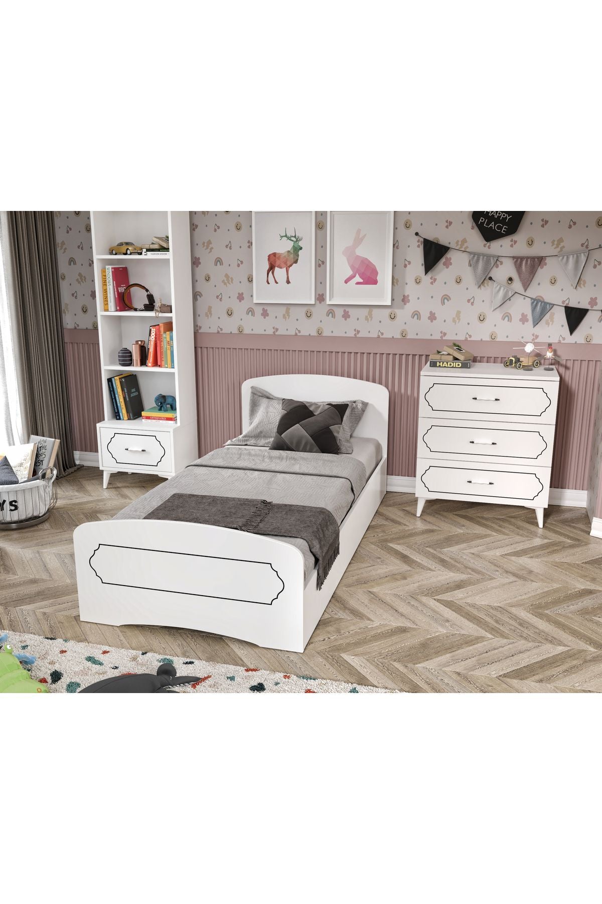 Hayal Modern Genç Odası Takımı Beyaz - 4 Parçalı Ve Tamamı 1. Kalite Mdf