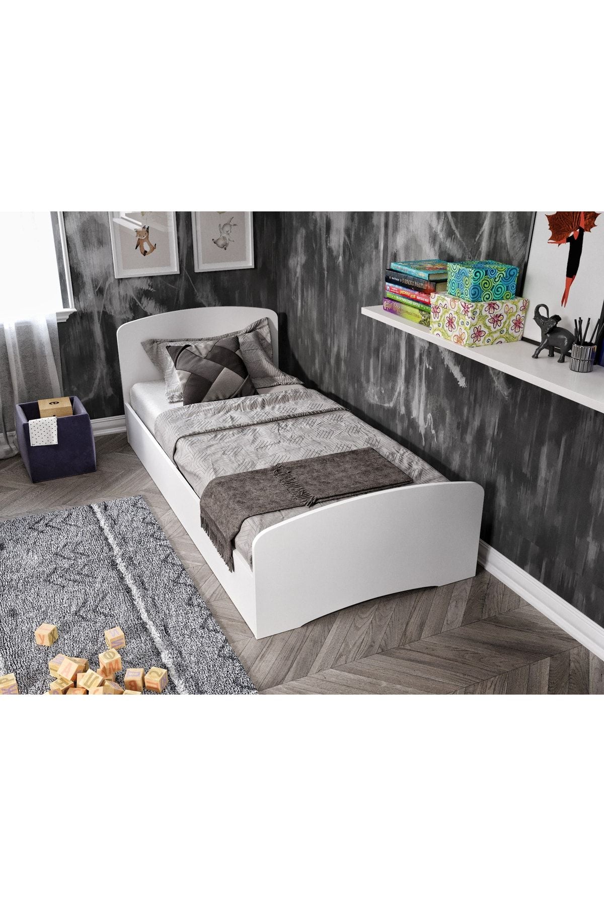 Soft Tek Kişilik Mdf Karyola Beyaz - 90 Cm X 190 Cm Yataklarla Uyumlu
