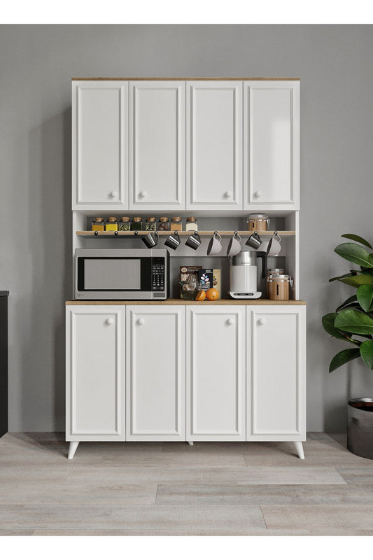 KZNMOB HOME Stella Country Kahve Köşesi, Erzak Dolabı, Kiler Dolabı, Çok Amaçlı Mutfak Dolabı