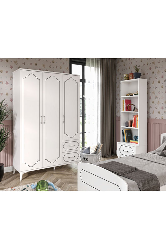 KZNMOB HOME Hayal Modern Genç Odası Takımı Beyaz - 4 Parçalı Ve Tamamı 1. Kalite Mdf