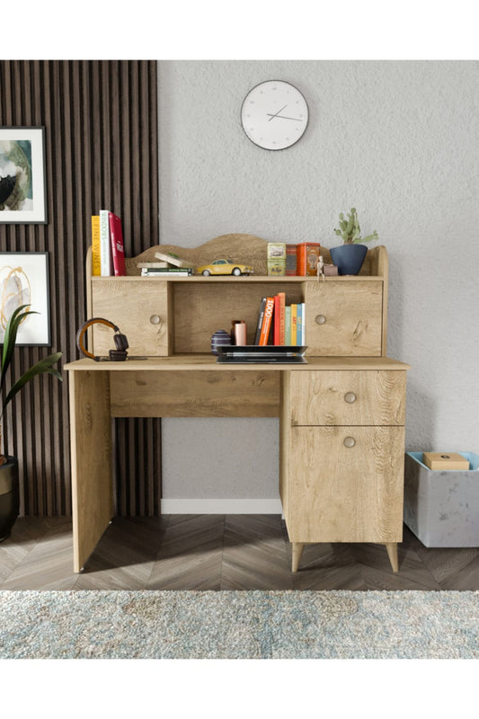 KZNMOB HOME Akasya Çalışma Masası, Bilgisayar Masası, Ofis Masası Meşe - Tamamı 1. Kalite Mdf