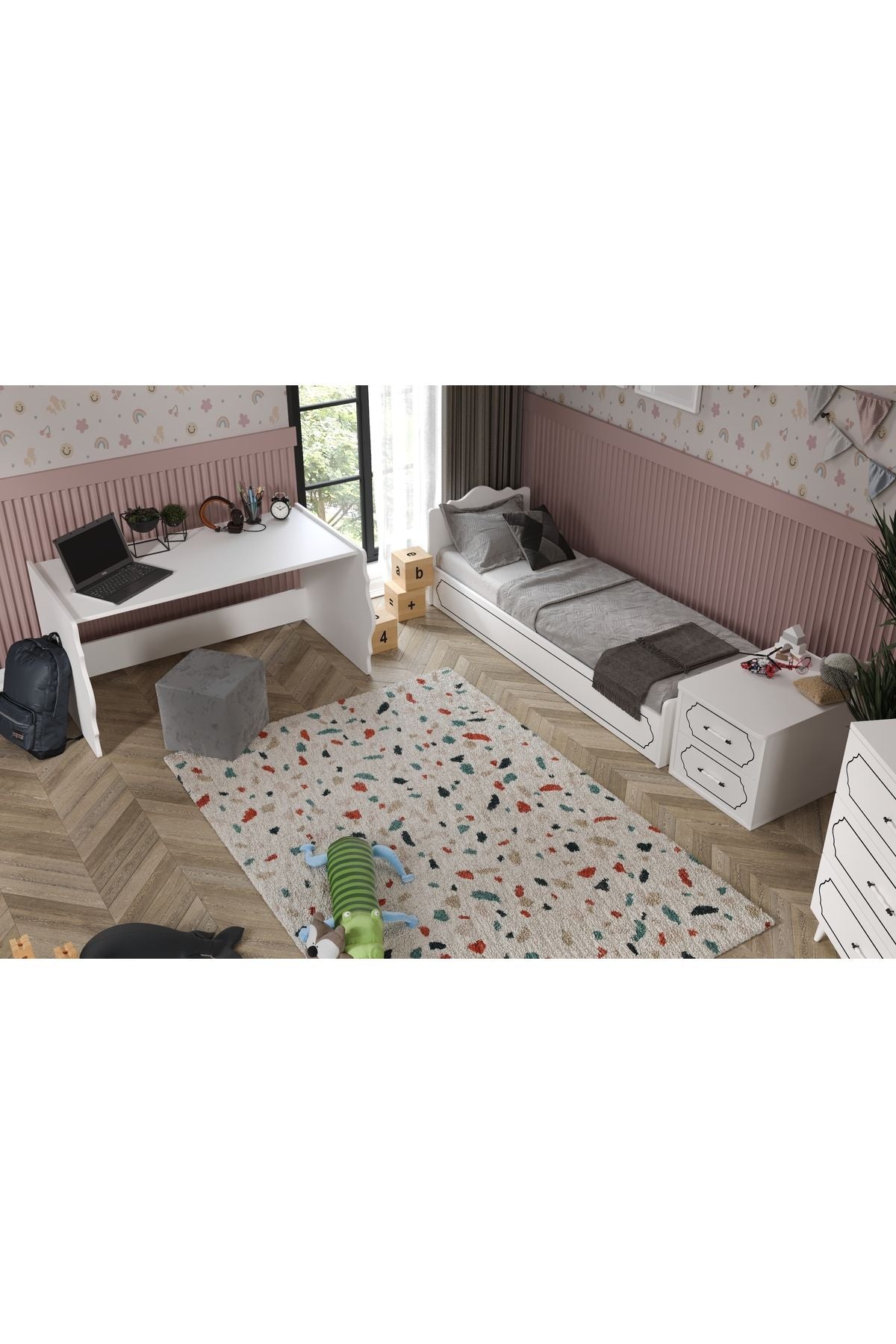 Hayal Modern Bebek Odası Takımı Beyaz - 3 Parçalı Tamamı 1. Kalite Mdf