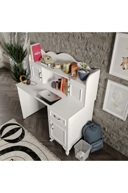 KZNMOB HOME Kartopu Çalışma Masası, Bilgisayar Masası, Ofis Masası Beyaz - Tamamı 1. Kalite Mdf