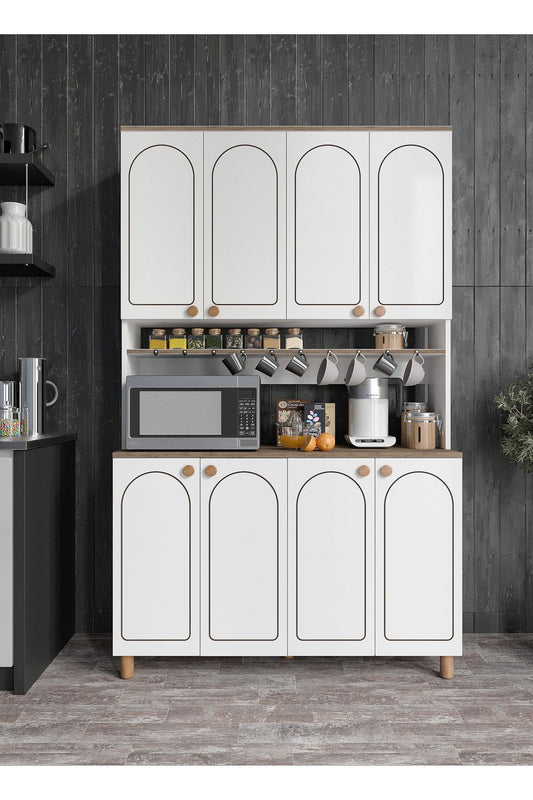 KZNMOB HOME Stella Bohem Tarzda Kahve Köşesi, Erzak Dolabı, Kiler Dolabı, Çok Amaçlı Mutfak Dolabı