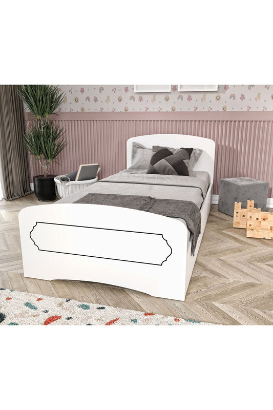 KZNMOB HOME Hayal Tek Kişilik Mdf Karyola Beyaz - 90 Cm X 190 Cm Yataklarla Uyumlu