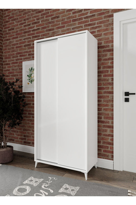 KZNMOB HOME Sürgülü Çok Amaçlı Ayakkabı Dolabı, Ayakkabılık Beyaz - Tamamı 1. Kalite Mdf