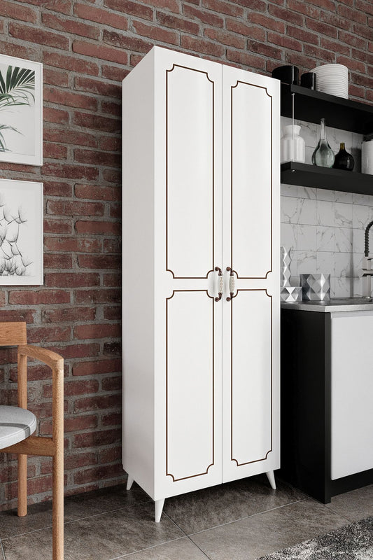 KZNMOB HOME 2 Kapaklı 5 Bölmeli Geniş Mutfak, Kavanoz, Erzak Dolabı - Tamamı 1. Kalite MDF