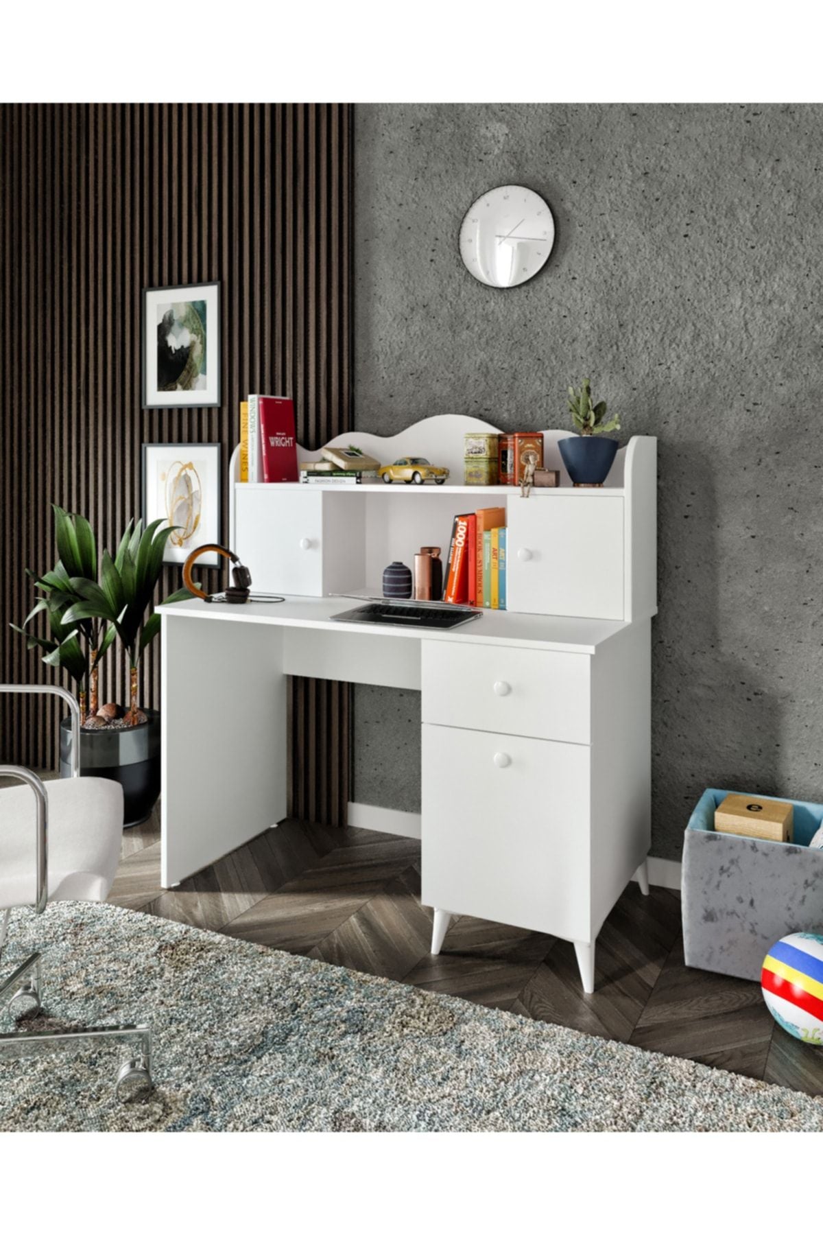 Akasya Çalışma Masası, Bilgisayar Masası, Ofis Masası Beyaz - Tamamı 1. Kalite Mdf