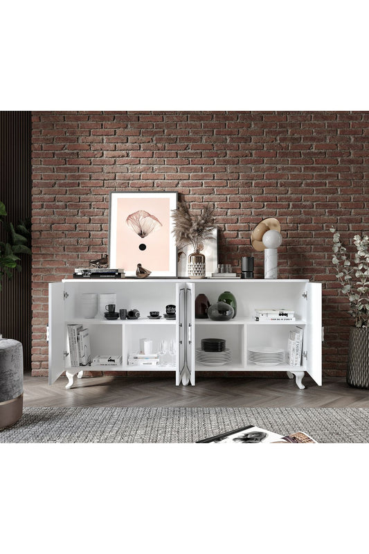 KZNMOB HOME Stil 4 Kapaklı Çok Amaçlı Modern Konsol - Tamamı 1. Kalite Mdf