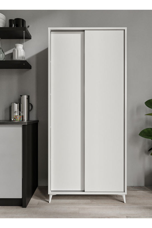 KZNMOB HOME Sürgülü Çok Amaçlı Mutfak Dolabı, Erzak Dolabı, Kavanoz Dolabı, Kiler Dolabı - Tamamı 1. Kalite Mdf