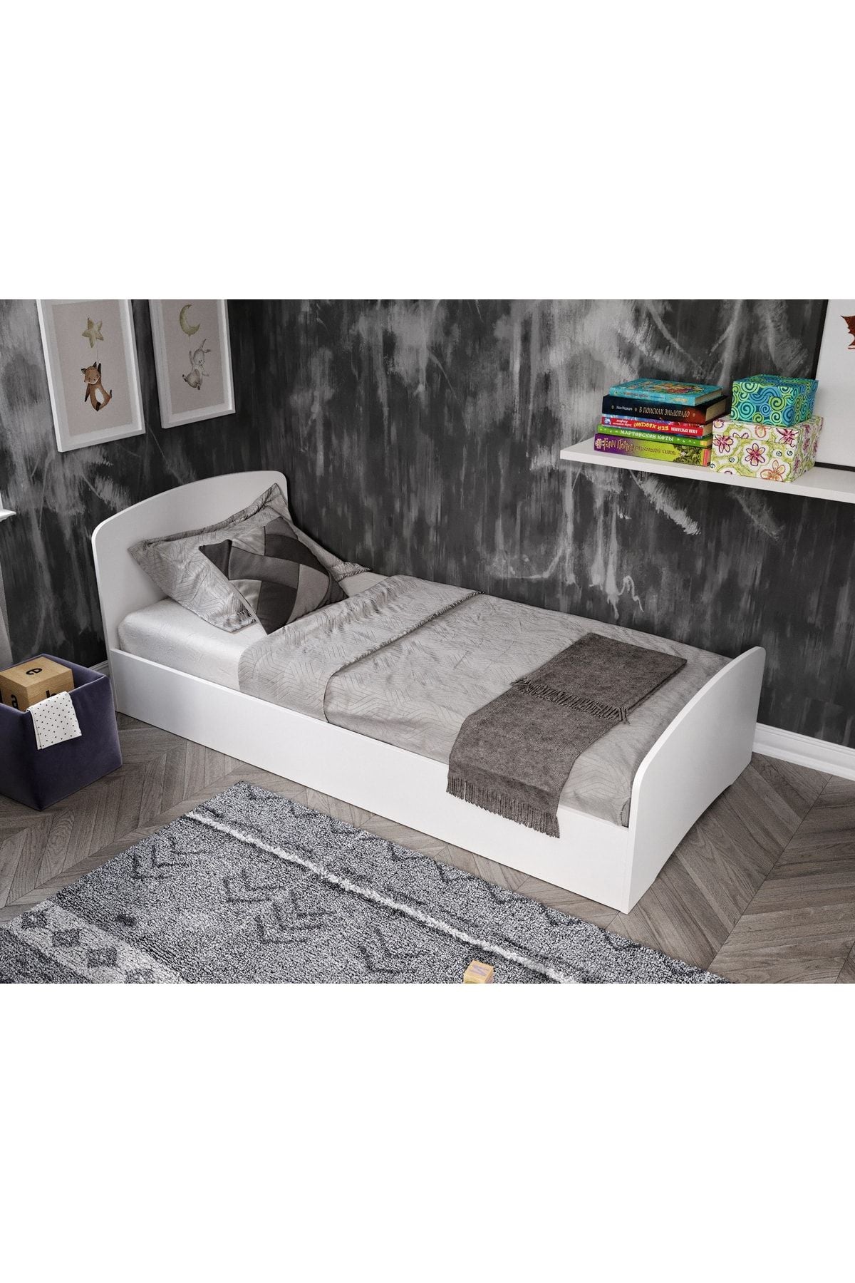 Soft Tek Kişilik Mdf Karyola Beyaz - 90 Cm X 190 Cm Yataklarla Uyumlu
