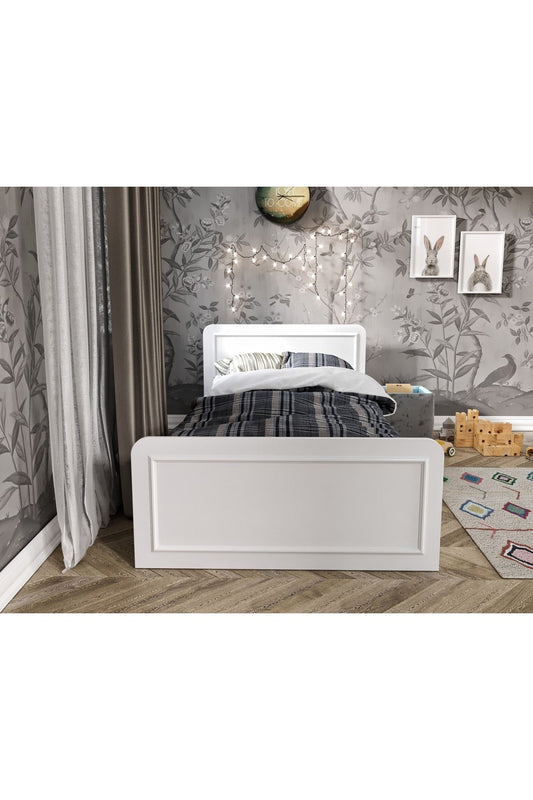 KZNMOB HOME Snow Tek Kişilik Country Tarzı Mdf Karyola - 100cm X 200cm Ölçülerinde