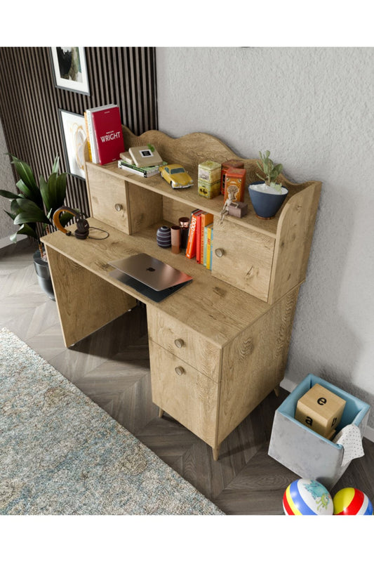 KZNMOB HOME Akasya Çalışma Masası, Bilgisayar Masası, Ofis Masası Meşe - Tamamı 1. Kalite Mdf