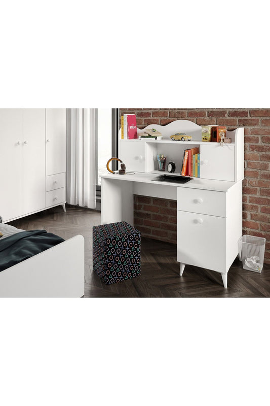 KZNMOB HOME Akasya Modern Genç Odası Takımı Beyaz - 4 Parçalı Ve Tamamı 1. Kalite Mdf