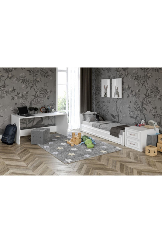 KZNMOB HOME Kartopu Country Büyüyen Beşik Beyaz - Tamamı 1. Kalite Mdf