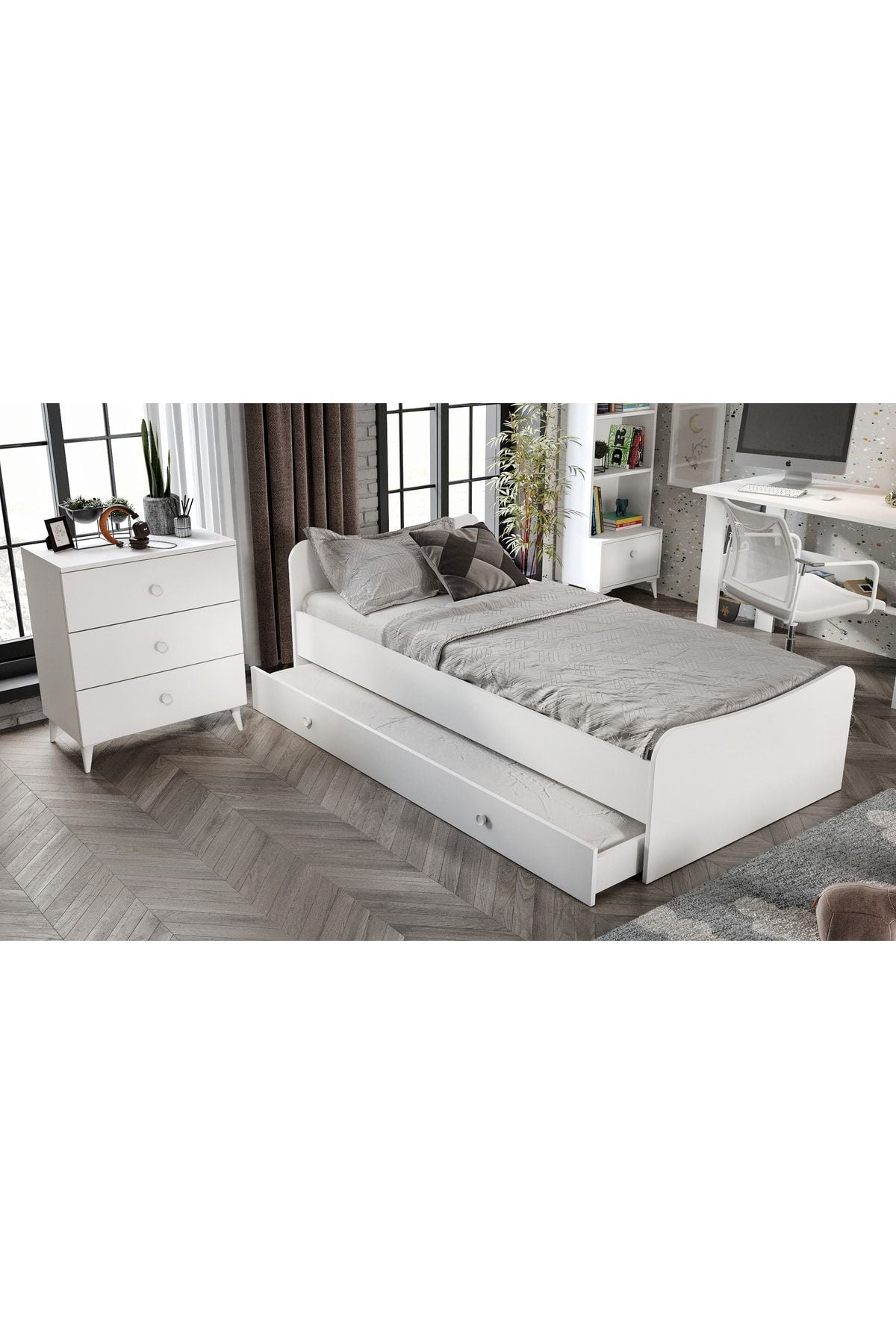 Selen Çocuk Odası Takımı Beyaz - 5 Parçalı Tamamı 1. Kalite Mdf