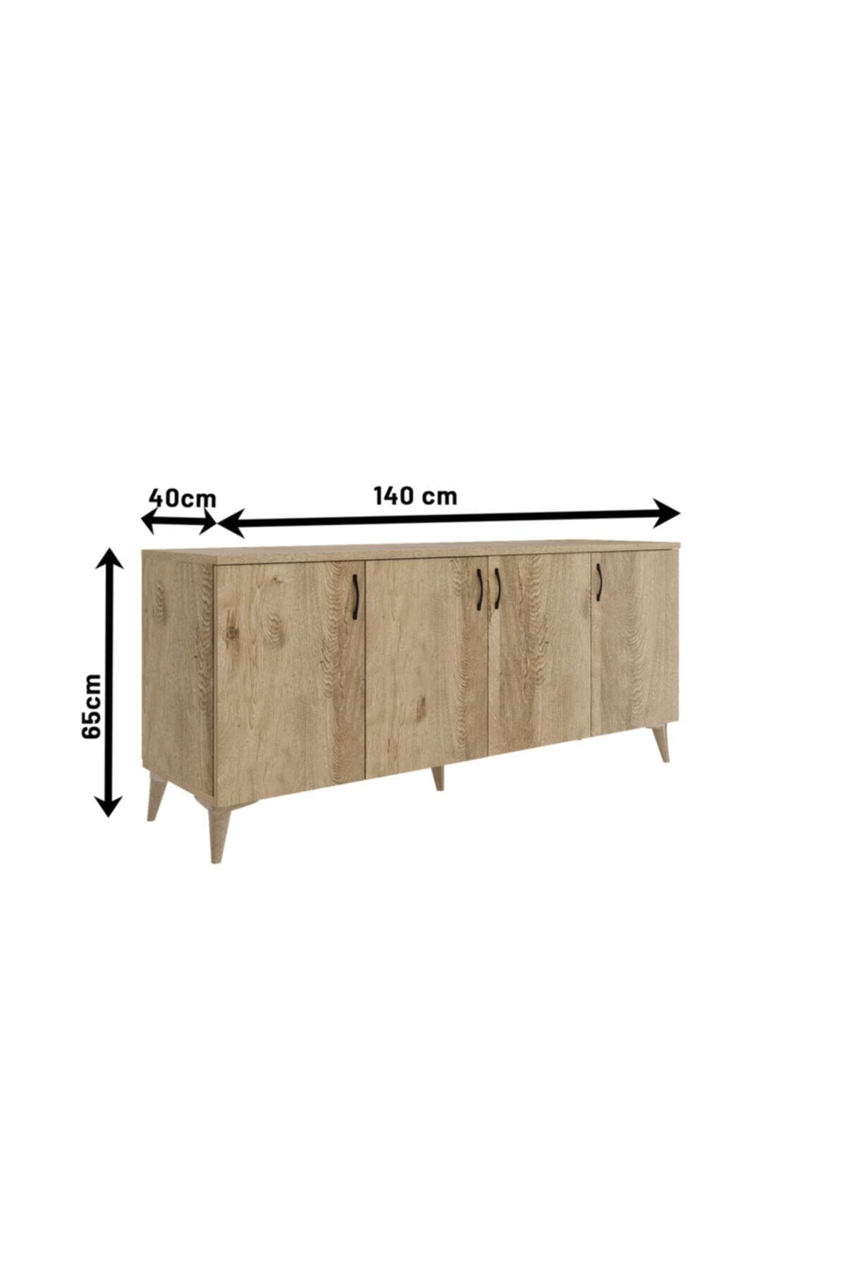 Çok Amaçlı Meşe Konsol - Tamamı 1. Kalite Mdf