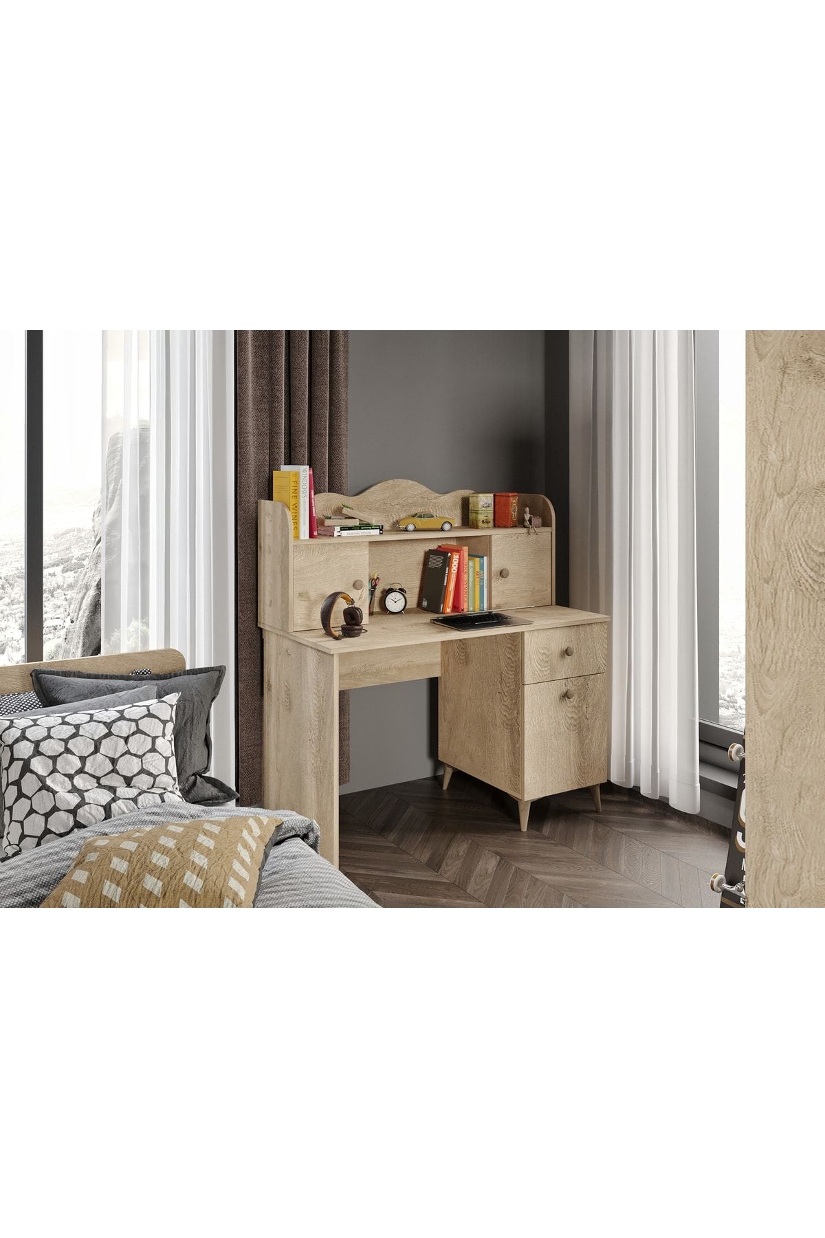 Akasya Modern Genç Odası Takımı Meşe - 4 Parçalı Ve Tamamı 1. Kalite Mdf