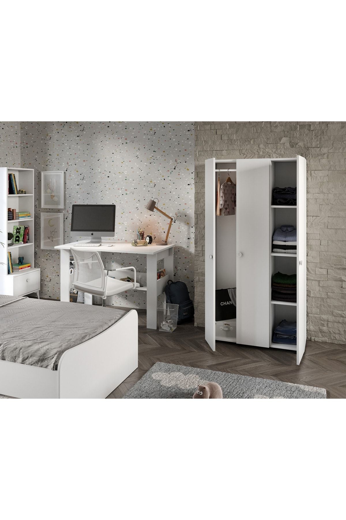 Selen Çocuk Odası Takımı Beyaz - 5 Parçalı Tamamı 1. Kalite Mdf