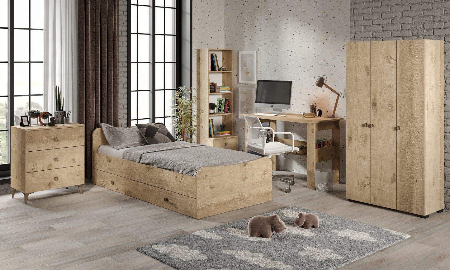 KZNMOB HOME Selen Çocuk Odası Takımı Meşe - 5 Parçalı Tamamı 1. Kalite Mdf