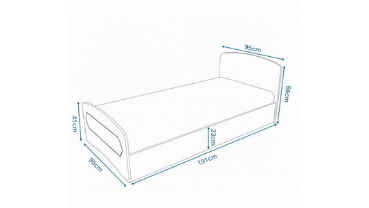 KZNMOB HOME Soft Tek Kişilik Mdf Karyola Beyaz - 90 Cm X 190 Cm Yataklarla Uyumlu
