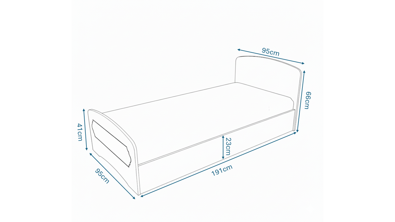 KZNMOB HOME Soft Tek Kişilik Mdf Karyola - 90 Cm X 190 Cm Yataklarla Uyumlu