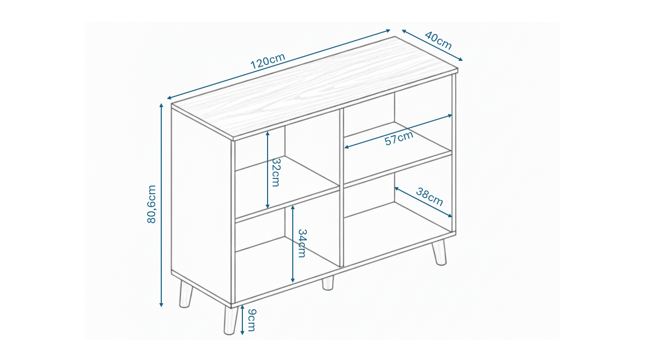 KZNMOB HOME Stella Çok Amaçlı Country Dolap, 4 Kapaklı Country Kiler Mutfak Dolabı Beyaz, Country Konsol