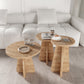 KZNMOB HOME Mush 3lü Zigon Sehpa, Beyaz, Ceviz, Meşe, Traverten Desenli- Tamamı MDF