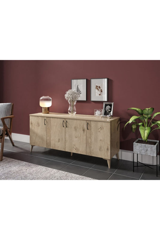 Çok Amaçlı Meşe Konsol - Tamamı 1. Kalite Mdf