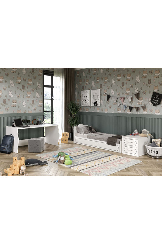 KZNHOME Hayal Modern Büyüyen Beşik Beyaz - Tamamı 1. Kalite Mdf