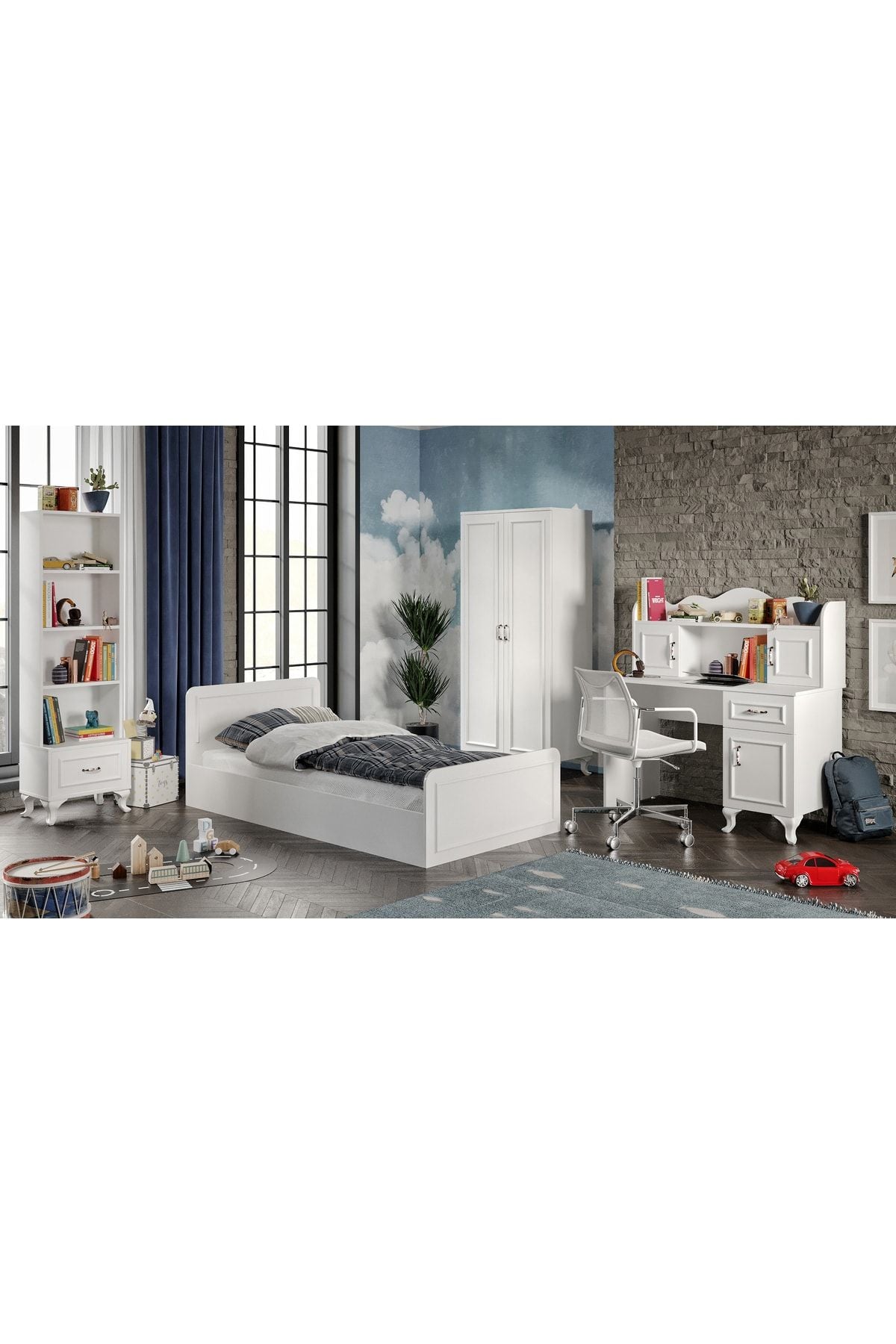 Snow Country Tarzı Çocuk Odası Takımı - 4 Parçalı Ve Tamamı 1. Kalite Mdf