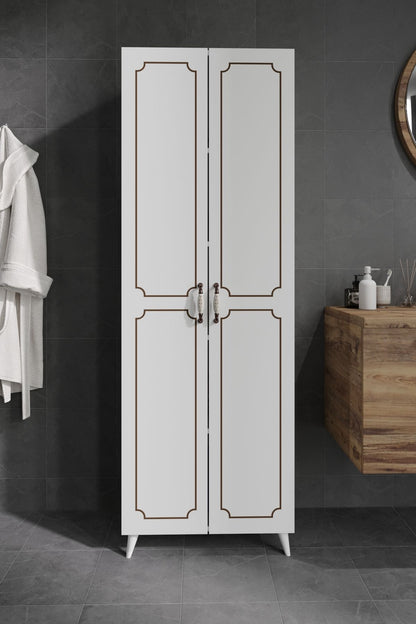 KZNMOB HOME 2 Kapaklı 5 Bölmeli Geniş Çok Amaçlı Banyo Dolabı - Tamamı 1. Kalite MDF