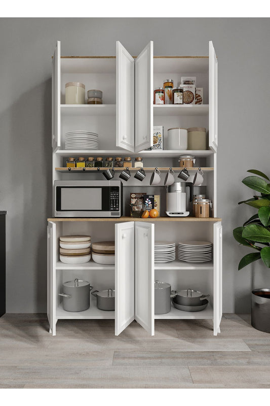 KZNMOB HOME Stella Country Kahve Köşesi, Erzak Dolabı, Kiler Dolabı, Çok Amaçlı Mutfak Dolabı