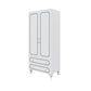 Stil 2 Kapaklı 2 Çekmeceli Modern Gardırop, Elbise Dolabı - Tamamı 1. Kalite Mdf