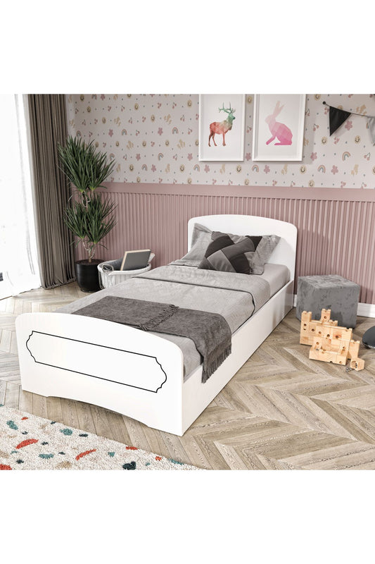 Hayal Tek Kişilik Mdf Karyola Beyaz - 90 Cm X 190 Cm Yataklarla Uyumlu