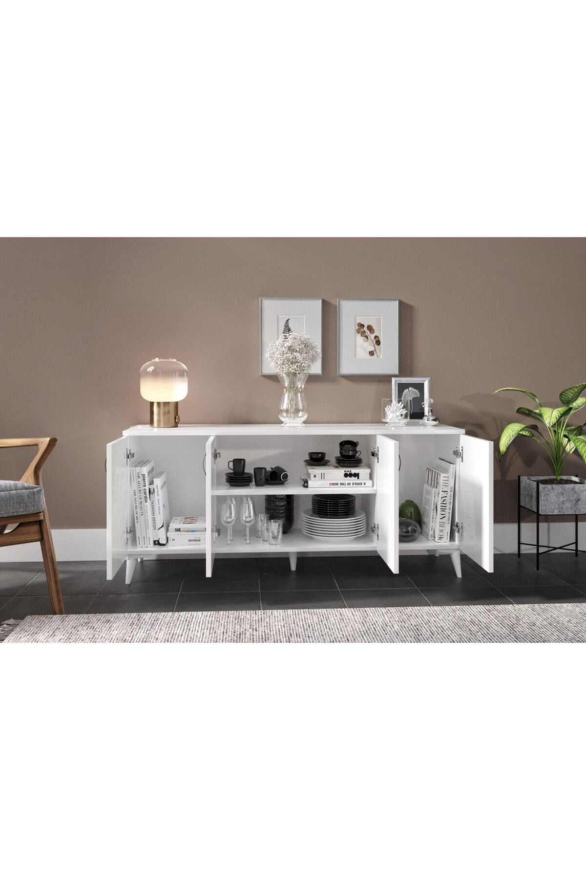 Sigma Çok Amaçlı Beyaz Mdf Konsol - Tamamı 1. Kalite Mdf