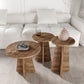 KZNMOB HOME Mush 3lü Zigon Sehpa, Beyaz, Ceviz, Meşe, Traverten Desenli- Tamamı MDF