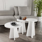 KZNMOB HOME Mush 3lü Zigon Sehpa, Beyaz, Ceviz, Meşe, Traverten Desenli- Tamamı MDF