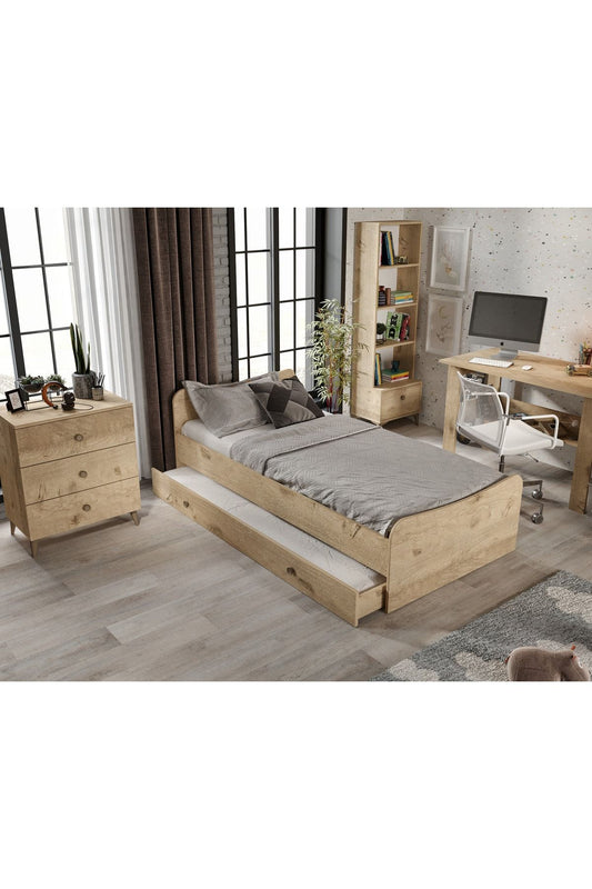 Selen Çocuk Odası Takımı Meşe - 5 Parçalı Tamamı 1. Kalite Mdf