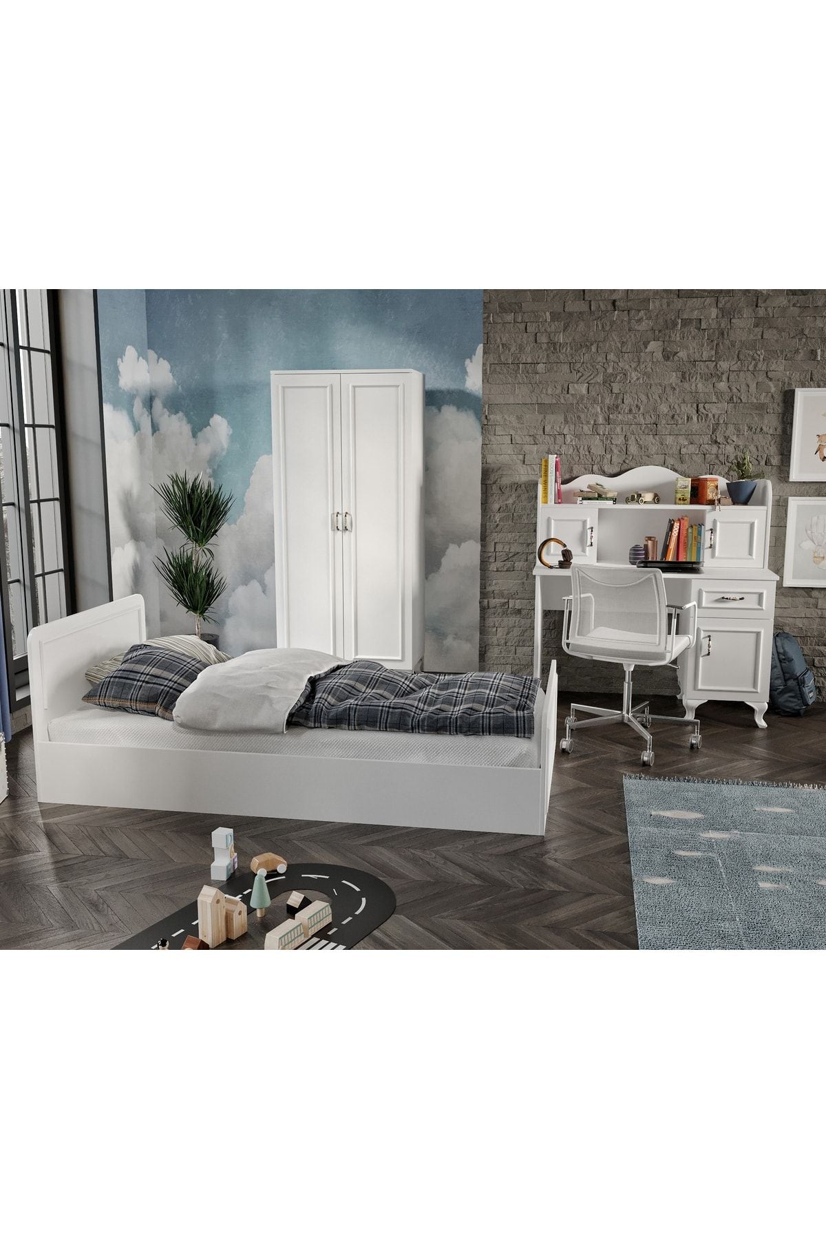 Snow Country Tarzı Çocuk Odası Takımı - 4 Parçalı Ve Tamamı 1. Kalite Mdf