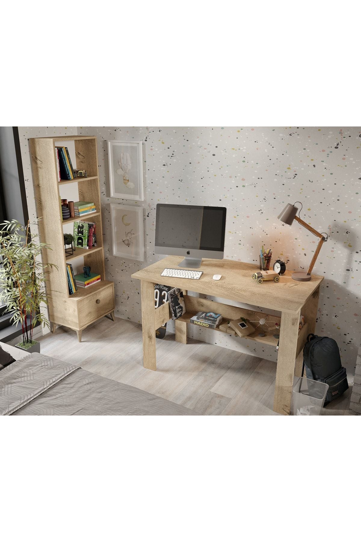 Selen Çocuk Odası Takımı Meşe - 5 Parçalı Tamamı 1. Kalite Mdf