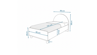 KZNMOB HOME Tek Kişilik Bohem Tarzda Karyola Beyaz - Tamamı 1. Kalite MDF