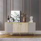 KZNMOB HOME Traverten Çok Amaçlı Modern Konsol, 4 Kapaklı 160cm Mermer Desenli Konsol - Tamamı MDF