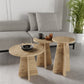 KZNMOB HOME Mush 3lü Zigon Sehpa, Beyaz, Ceviz, Meşe, Traverten Desenli- Tamamı MDF